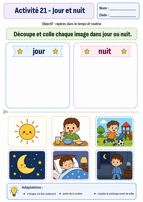 Activité : jour et nuit